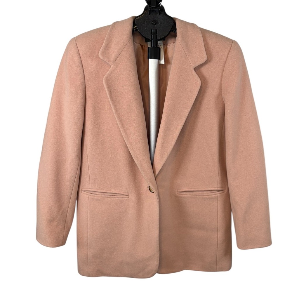 Harve Benard Wool Cashmere Blazer Jacket Peachy Pink 8 Notch Lapel‎
